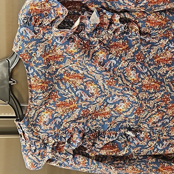 💕SEZANE💕 West Shirt Ranch Marine Multi-Color Paisley Floral Print FR 38 = US 6 - Picture 12 of 16